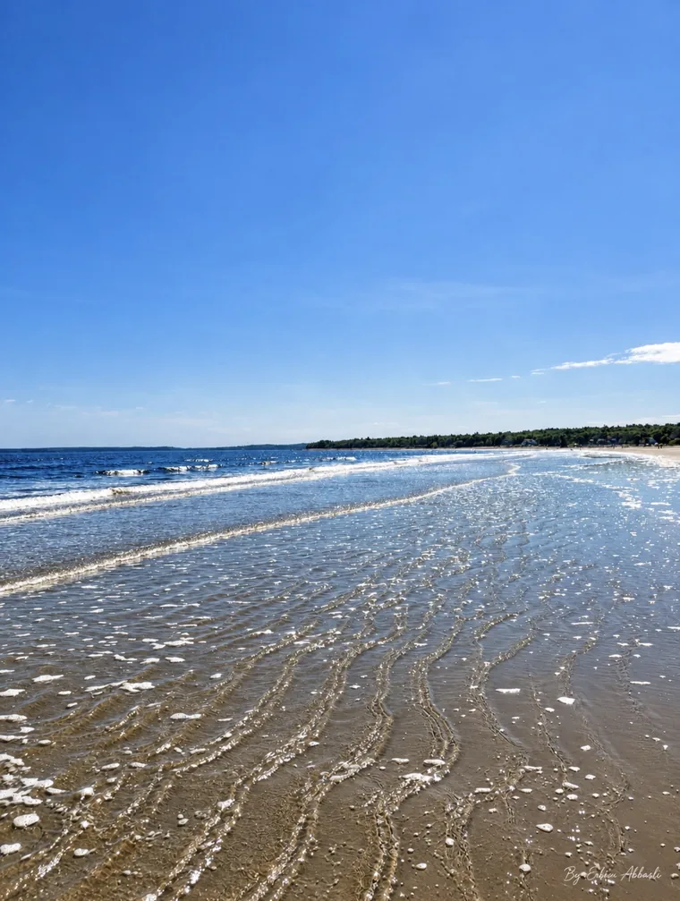 Rippled sand and clear water at Summerville Beach on Nova Scotia's South Shore